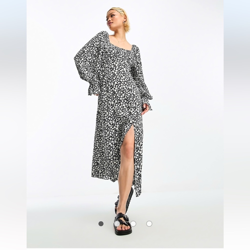 NWT & Other Stories Maxi Floral Black and White Dress